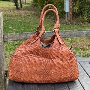 Cole Haan woven leather Genevieve shoulder bag